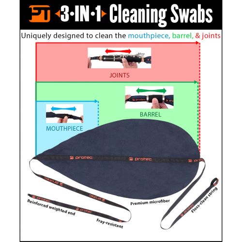 Anfree Neck & Mouthpiece Swab – Saxophone Clarinet Cleaning Tool, Soft Absorbent Cloth